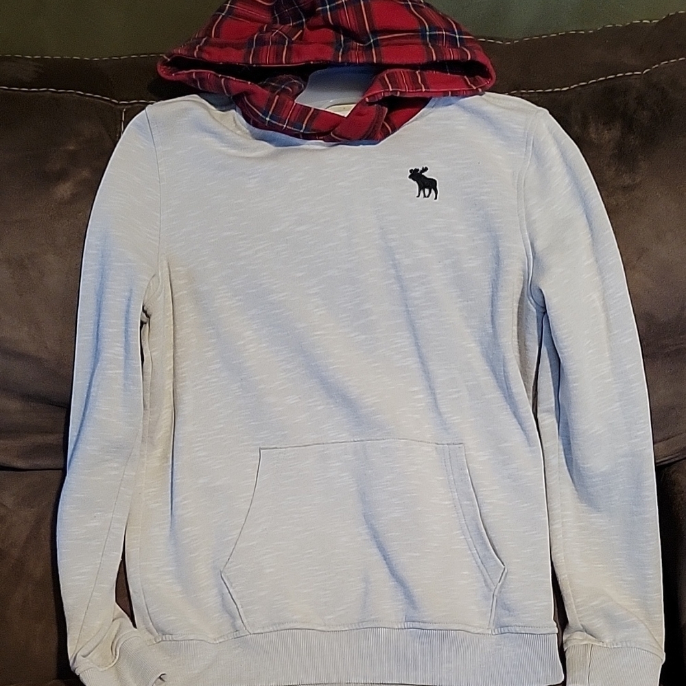 Abercrombie kids plaid hooded  sweatshirt